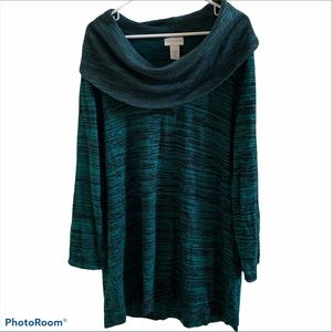 Soft Surroundings green & black tunic wool blend